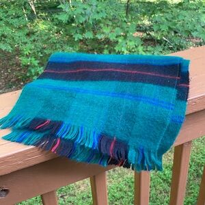 Town craft green and black plaid scarf